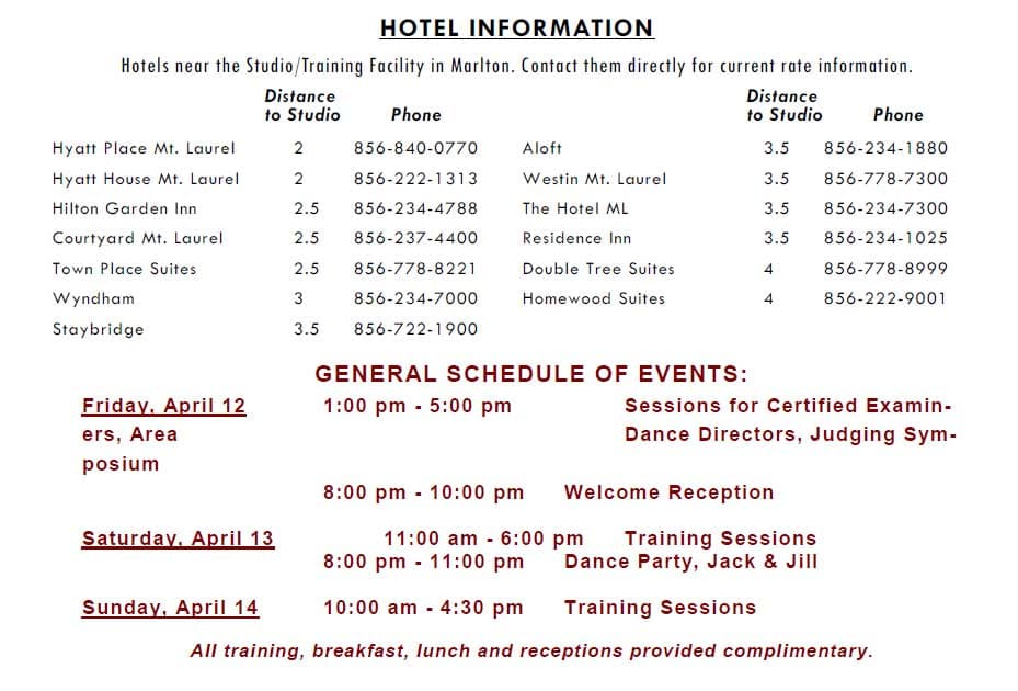 Hotels & Schedule
